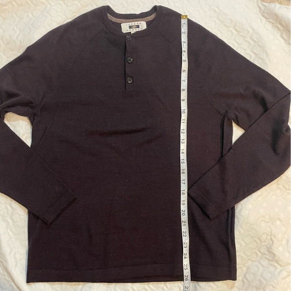 Joseph Abboud Merino Wool Blend Brown Shirt Long Sleeve 1/4 Button Womens Medium - Picture 5 of 8